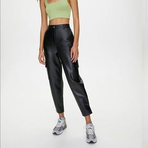 Aritzia Modern Cargo Faux Leather Pants